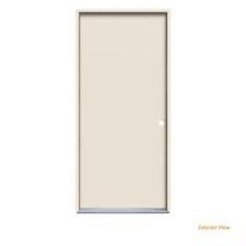 36 IN. X 80 IN. FLUSH PRIMED RIGHT-HAND INSWING STEEL PREHUNG FRONT DOOR