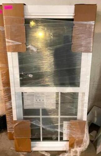 29" X 57" DOUBLE HUNG VINYL WINDOW-WHITE