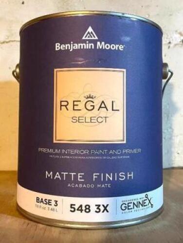 (3) REGAL SELECT PREMIUM BASE 3 INTERIOR PAINT AND PRIMER- MATTE FINISH