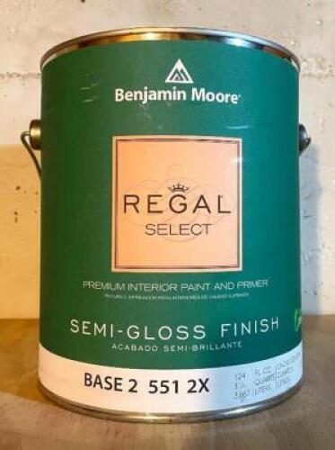 (4) REGAL SELECT PREMIUM BASE 2 INTERIOR PAINT AND PRIMER- SEMI GLOSS FINISH