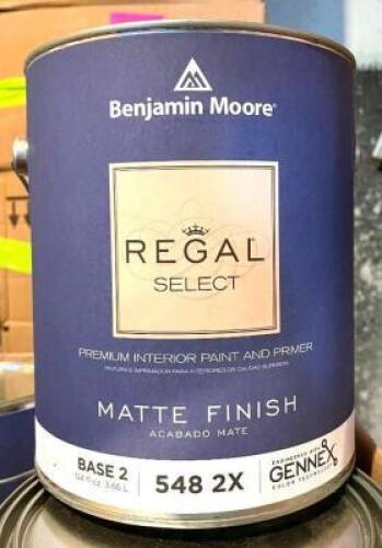 (4) REGAL SELECT BASE 2 PREMIUM INTERIOR PAINT AND PRIMER- MATTE FINISH