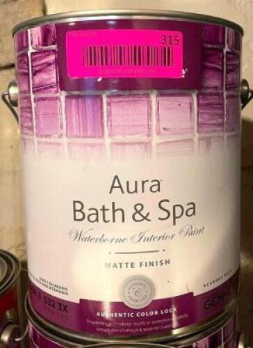 (4) AURA BATH AND SPA BASE 3 WATERBORNE INTERIOR PAINT-MATTE FINISH