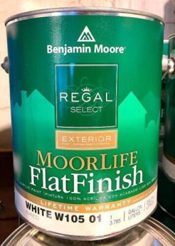 (3) REGAL SELECT EXTERIOR MOORLIFE FLATFINISH- WHITE