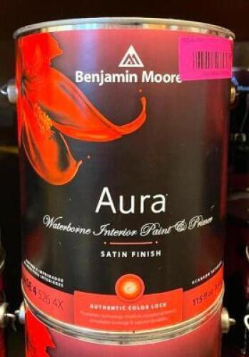 (4) AURA BASE 4 WATERBORNE INTERIOR PAINT AND PRIMER- SATIN FINISH