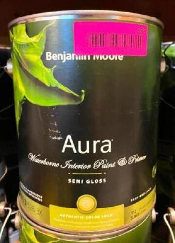 (2) AURA BASE 3 WATERBORNE INTERIOR PAINT AND PRIMER- SEMI GLOSS