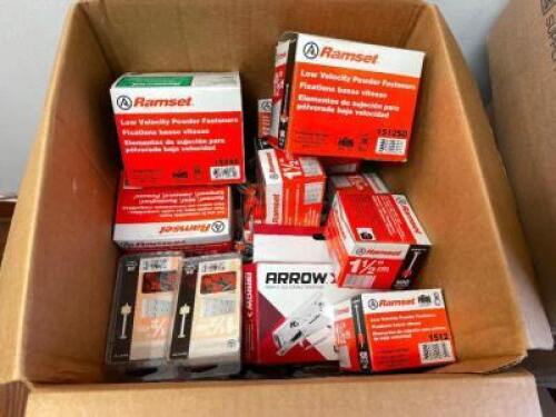 BOX OF ASSORTED RAMSET POWDERED FASTENERS