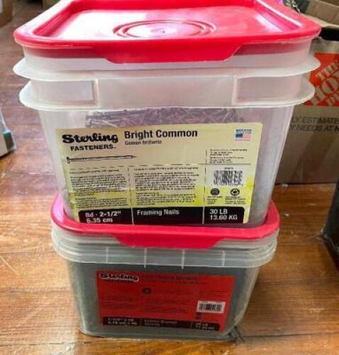 (2) PARTIAL CONTAINERS OF FRAMING AND DRYWALL NAILS