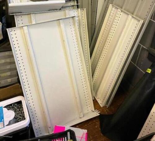 ASSORTED 36" AND 48" METAL GONDOLA SHELVING INSERTS.