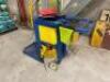 ROLLING JANITORIAL CART WITH ACCESSORIES