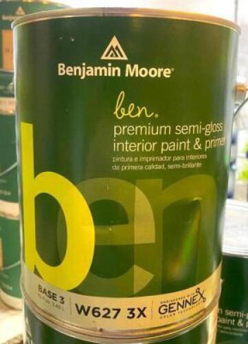 (5) BEN PREMIUM SEMI GLOSS INTERIOR PAINT AND PRIMER- BASE 3