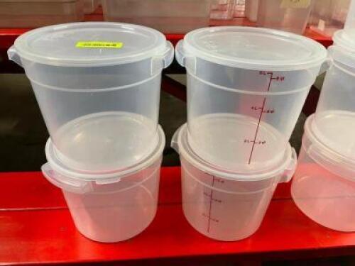DESCRIPTION: (4) 6 QT PLASTIC CONTAINERS W/ LIDS SIZE: 6 QT LOCATION: BAY 7 THIS LOT IS: SOLD BY THE PIECE QTY: 4