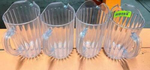 DESCRIPTION: (4) PLASTIC 64 OZ PITCHER LOCATION: BAY 7 THIS LOT IS: SOLD BY THE PIECE QTY: 4