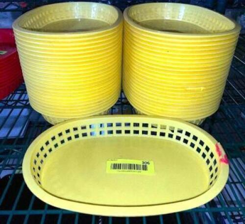 DESCRIPTION: (42) 11" YELLOW PLASTIC FOOD BASKETS LOCATION: BAY 7 THIS LOT IS: SOLD BY THE PIECE QTY: 42