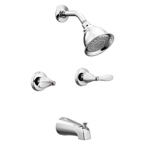ADLER 2-HANDLE 1-SPRAY TUB AND SHOWER FAUCET IN CHROME (VALVE INCLUDED)