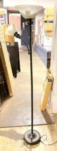 FLOOR LAMP WITH READING LIGHT WITH GLASS SHADES