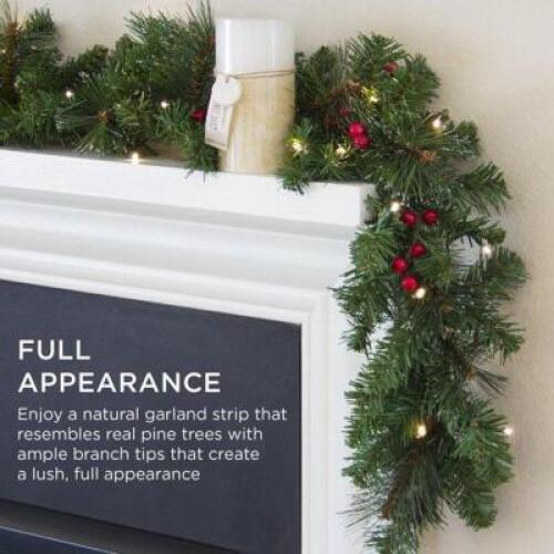 9' PRE-LIT GARLAND