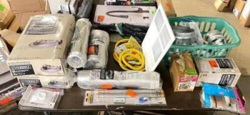 TABLE OF ASSORTED HVAC PRODUCTS AND PARTS AS SHOWN