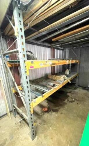 DESCRIPTION: (1) SECTION OF 10' X 7' PALLET RACKING INFORMATION: INCLUDES: (4) 10' CROSSBEAMS & (2) 7' UPRIGHTS LOCATION: SHOP: INSIDE CAGE QTY: 1