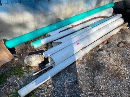 DESCRIPTION: (1) LOT OF PVC AND PLASTIC DRAIN PIPE. LOCATION: OUTSIDE QTY: 1