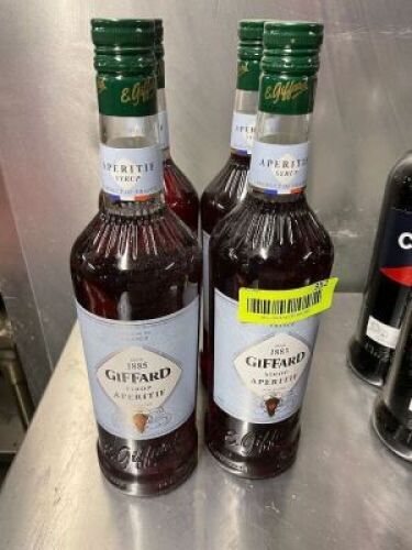 (4) BOTTLES OF GIFFARD 1885 ATROP APERITITE