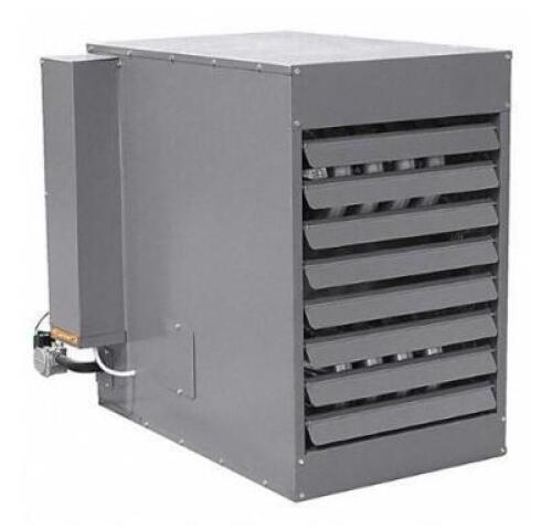 DESCRIPTION: (1) STANDARD-PROFILE UNIT HEATER BRAND/MODEL: DAYTON/55FG79 INFORMATION: FIELD CONVERTIBLE/AIR FLOW: 3,200 CFM/AIR TEMP RISE: 47F RETAIL$
