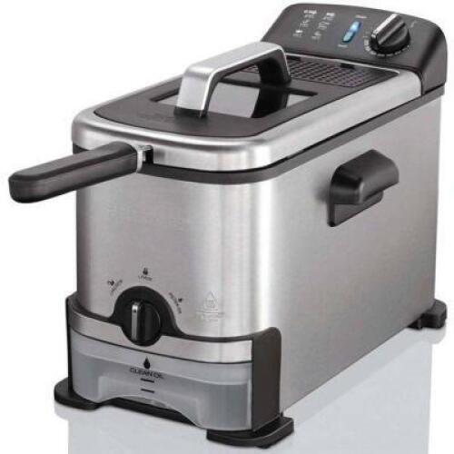 DESCRIPTION: (1) 3-LITER FILTER FRYER BRAND/MODEL: FARBERWARE/3.0I INFORMATION: STAINLESS STEEL RETAIL$: 61 SIZE: 17.99"L X 13.11"W X 10.43"H QTY: 1