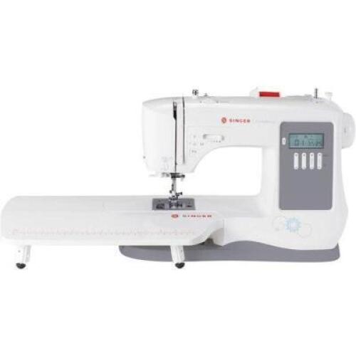 DESCRIPTION: (1) CONFIDENCE SEWING MACHINE BRAND/MODEL: SINGER/7640 INFORMATION: 200-STITCH/WHITE/SPEED CONTROL RETAIL$: 228.69 SIZE: 20.91"L X 11.32"