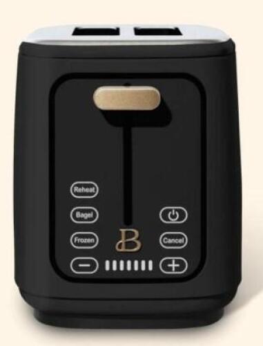 DESCRIPTION: (1) 2-SLICE TOASTER BRAND/MODEL: BEAUTIFUL/19019 INFORMATION: BLACK/TOUCH-ACTIVATED RETAIL$: 39.96 SIZE: 10.39" X 6.1" X 7.4" QTY: 1