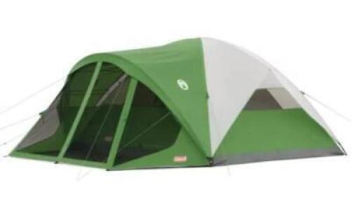 DESCRIPTION: (1) EVANSTON SCREENED TENT BRAND/MODEL: COLEMAN/20131219 INFORMATION: PALM GREEN/FITS 6 PEOPLE RETAIL$: 249.99 SIZE: 15' X 12' QTY: 1