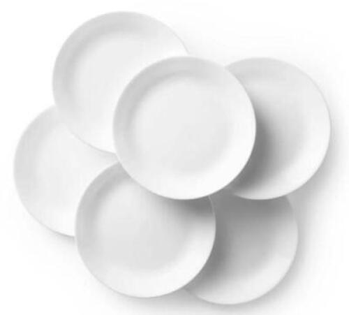 DESCRIPTION: (1) PACK OF (6) DINNER PLATE BRAND/MODEL: CORELLE/200-01-6392 INFORMATION: WHITE/MICROWAVE SAFE RETAIL$: 19.89 PER PK OF 6 SIZE: 10.25" Q