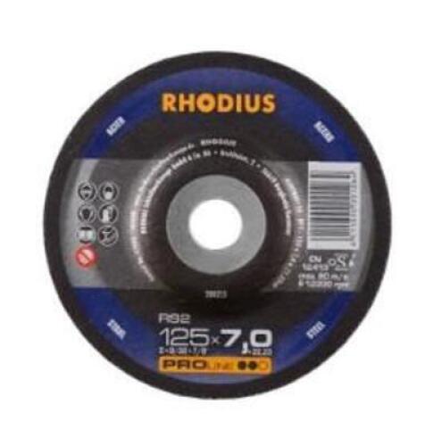 DESCRIPTION: (1) PACK OF (10) GRINDING WHEELS BRAND/MODEL: RHODIUS/RS2 INFORMATION: FOR USE WITH: STEEL RETAIL$: 37.80 PER PK OF 10 SIZE: 4-1/2" X 1/4