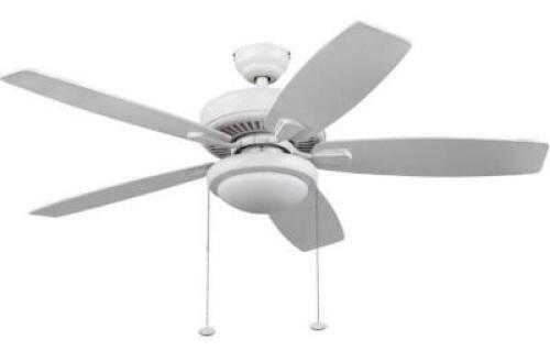 DESCRIPTION: (1) BLUFTON CEILING FAN BRAND/MODEL: HONEYWELL/10282 INFORMATION: FROSTED WHITE/ENERGY EFFICIENT RETAIL$: 139.95 SIZE: 52" QTY: 1