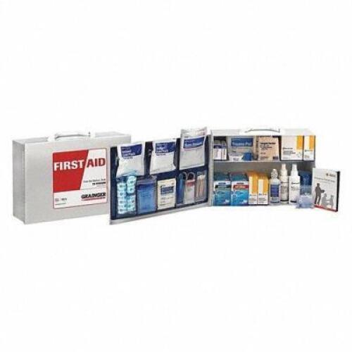 DESCRIPTION: (1) FIRST AID CABINET BRAND/MODEL: GRAINGER #488G61 RETAIL$: $158.81 EA SIZE: 75 PERSON QTY: 1