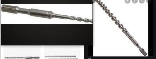 DESCRIPTION: (2) DRILL BITS (1) CARBIDE TIPPED ROTARY HAMMER DRILL BIT AND (1) SPLINE 2 CUTTER CARBIDE DRILL BIT BRAND/MODEL: DEWALT #80489214 AND POW
