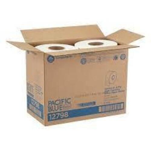 DESCRIPTION: (1) CASE OF (8) ROLLS OF JUMBO TOILET PAPER BRAND/MODEL: PACIFIC BLUE #12798 INFORMATION: WHITE RETAIL$: $34.59 EA SIZE: 2 PLY QTY: 1