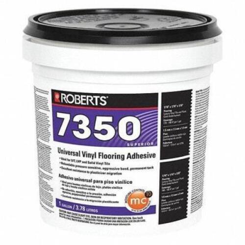 DESCRIPTION: (2) FLOORING ADHESIVE BRAND/MODEL: ROBERTS #53WC29 INFORMATION: WHITE RETAIL$: $44.55 EA SIZE: 1 GALLON QTY: 2