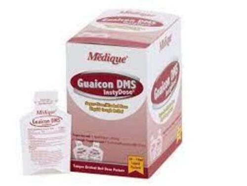 DESCRIPTION: (2) BOXES OF (20) PACKETS OF LIQUID COUGH SYRUP BRAND/MODEL: MEDIQUE RETAIL$: $20.00 EA SIZE: 2 TEASPOONS PER PACKET QTY: 2