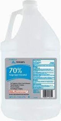 DESCRIPTION: (2) ISOPROPYL ALCOHOL BRAND/MODEL: SWAN INFORMATION: 70% RETAIL$: $25.99 SIZE: 1 GALLON QTY: 2