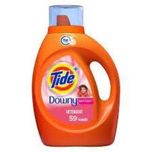 DESCRIPTION: (2) LIQUID LAUNDRY SOAP BRAND/MODEL: TIDE WITH DOWNY RETAIL$: $11.99 SIZE: 92 FL OZ QTY: 2