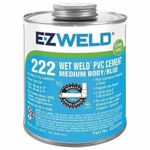 DESCRIPTION: (2) BLUSE SOLVENT CEMENT BRAND/MODEL: EZ WELD #3NZD6 RETAIL$: $12.67 EA SIZE: 32 OZ QTY: 2