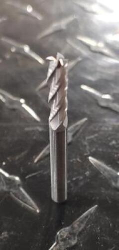 DESCRIPTION: (3) SOLID CARBIDE SQ. END MILL BRAND/MODEL: HERTEL 74453333 RETAIL$: $ 15.73 EA SIZE: 3/16" DIA 5/8" LOC QTY: 3