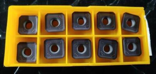 DESCRIPTION: (20) SQ. MILLING INSERTS INFORMATION: MITSUBISHI CARBIDE SEMT13T3AGSN-LH RETAIL$: $ 20.74 PER INSERT QTY: 20