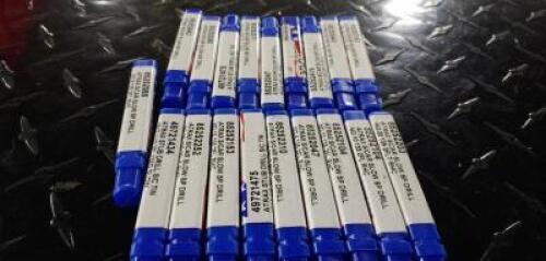 DESCRIPTION: (19) SOLID CARBIDE SLOW SPEED DRILLS BRAND/MODEL: ATRAX VARIOUS RETAIL$: $26.75 AVG QTY: 19