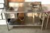 DESCRIPTION: 5' SINGLE WELL STEAM TABLE WITH HAND SINK AND UNDER SHELF INFORMATION: WELDED LEGS SIZE: 60"X36" QTY: 1