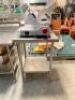 DESCRIPTION: 2' STAINLESS STEEL TABLE WITH BACKSPLASH AND UNDER SHELF SIZE: 24"X30" QTY: 1 - 2