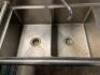 DESCRIPTION: 2-COMPARTMENT STAINLESS STEEL SINK WITH RIGHT SIDE DRAIN BOARD SIZE: 53" QTY: 1 - 2