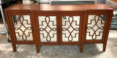 DESCRIPTION: 4-DOOR MIRRORED BUFFET CABINET SIZE: 72"X19"X34" QTY: 1