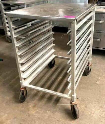 DESCRIPTION: HALF SIZE STAINLESS TOP PAN RACK QTY: 1