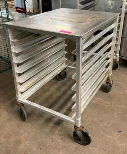 DESCRIPTION: HALF SIZE STAINLESS TOP PAN RACK QTY: 1