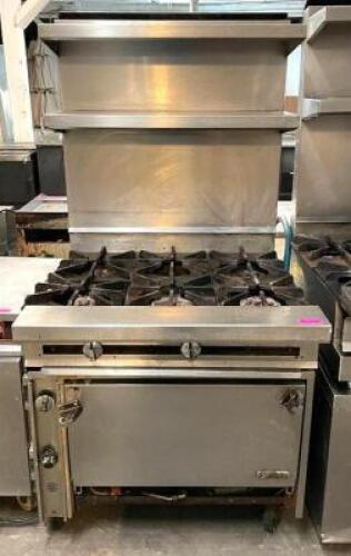 DESCRIPTION: 3' 6-BURNER GAS RANGE WITH OVEN BRAND/MODEL: JADE RANGE QTY: 1